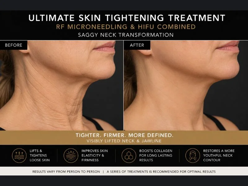 before and after Ultimate skin tightening treatment Southampton